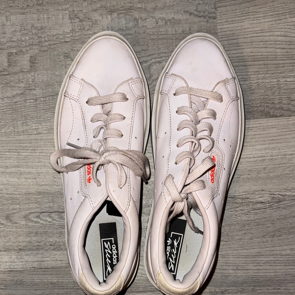 Adidas womens White and Red Sneakers